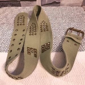 VINTAGE Khaki Belt Strong Acrylic Canvas materiel